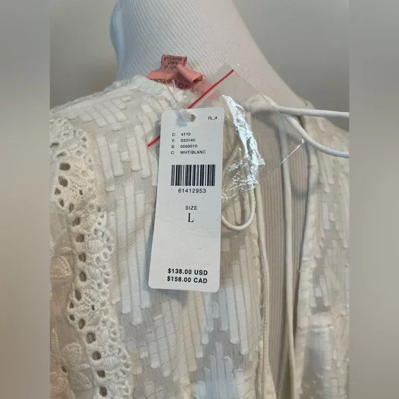 A Brand new with tags anthropologie white long sleeve ruffle crochet top - Picture 5 of 5